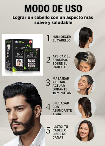 Image of SHAMPOO PINTA CANAS NEGRO Caja /10 Sobres(ORIGINAL)